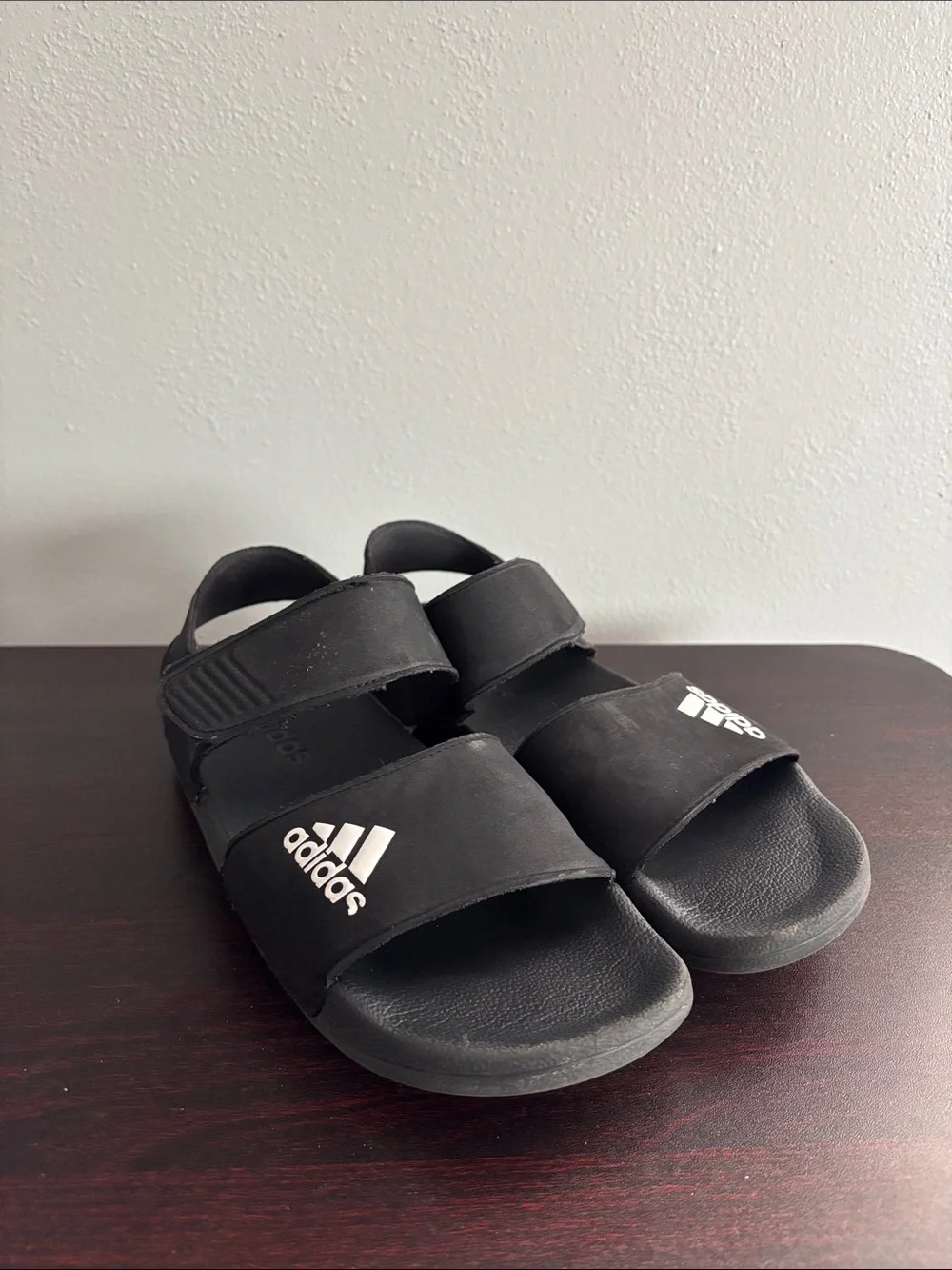 adidas Black Kids' Dual-Strap Sport Sandals